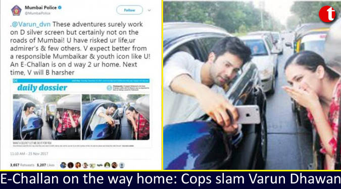 E-Challan on the way home: Cops slam Varun Dhawan