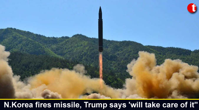 North Korea fires ballistic missile, Trump says 'will take care of it"