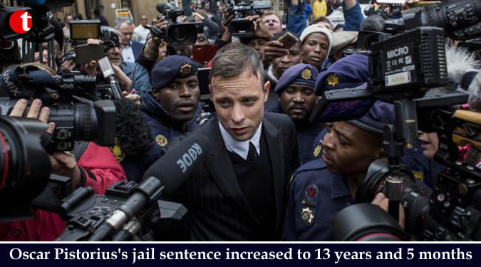Oscar Pistorius's jail sentence increased to 13 years and 5 months
