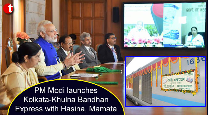 PM Modi launches Kolkata-Khulna Bandhan Express with Hasina, Mamata