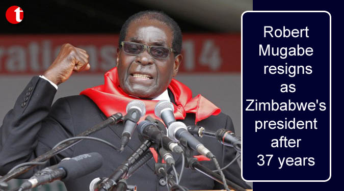 Robert Mugabe resigns as Zimbabwe’s president after 37 years
