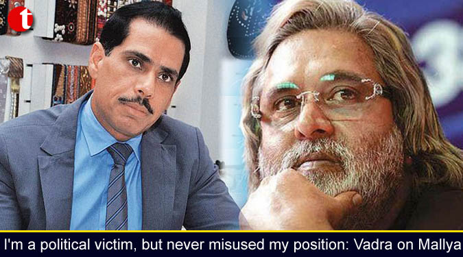 I'm a political victim, but never misused my position: Vadra on Mallya