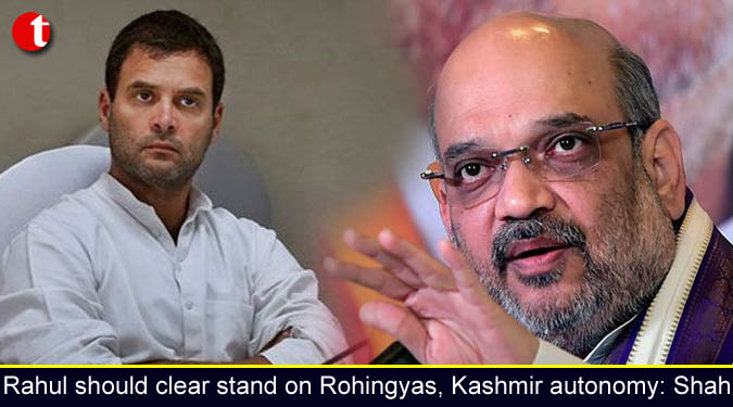 Rahul should clear stand on Rohingyas, Kashmir autonomy: Shah