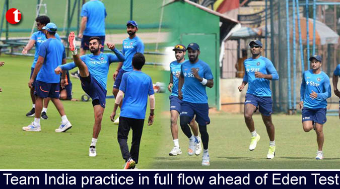 Team India practice in full flow ahead of Eden Test