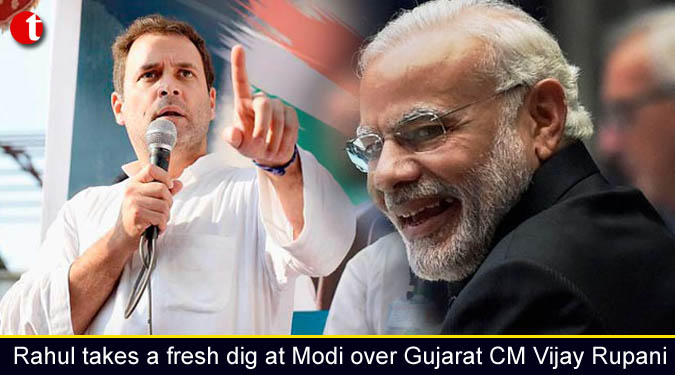 Rahul takes a fresh dig at Modi over Gujarat CM Vijay Rupani