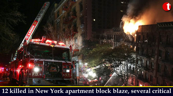 12 killed in New York apartment block blaze, several critical