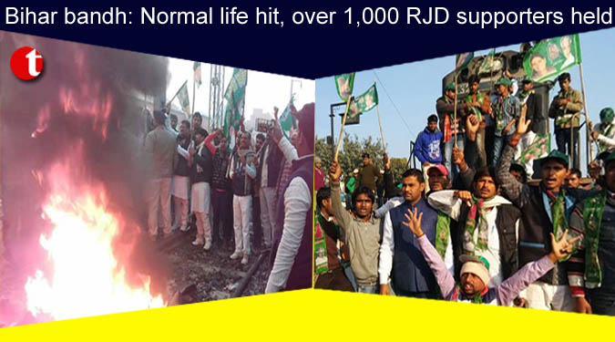 Bihar bandh: Normal life hit, over 1,000 RJD supporters held