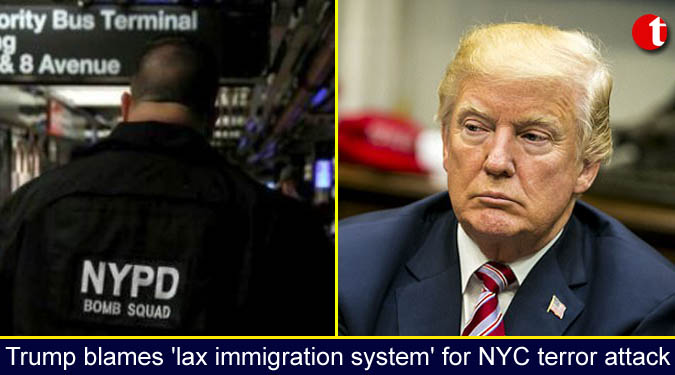 Trump blames 'lax immigration system' for NYC terror attack