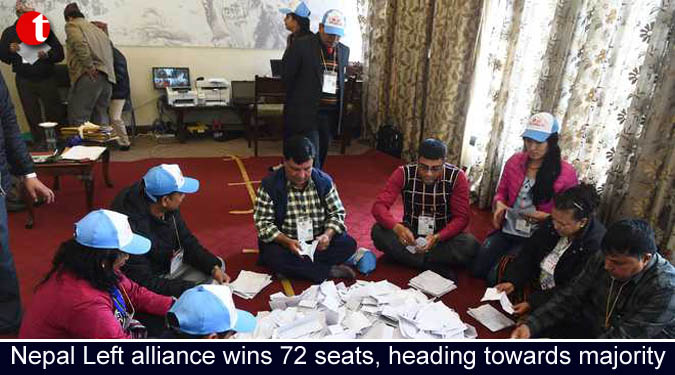Nepal Left alliance wins 72 seats, heading towards majority