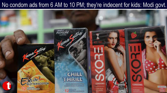 No condom ads from 6 AM to 10 PM; they're indecent for kids, says Modi govt.