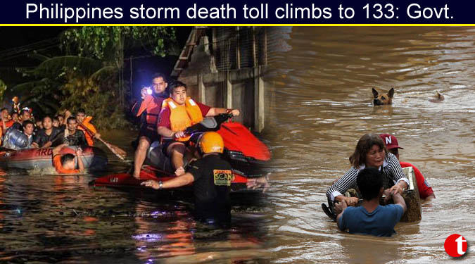 Philippines storm death toll climbs to 133: Govt.