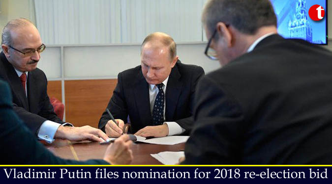 Vladimir Putin files nomination for 2018 re-election bid