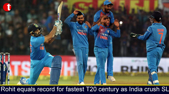 Rohit equals record for fastest T20 century as India crush SL