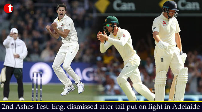 2nd Ashes Test: England dismissed after tail put on fight in Adelaide