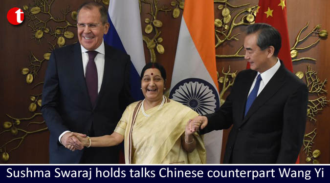 Sushma Swaraj holds talks chinese counterpart Wang Yi