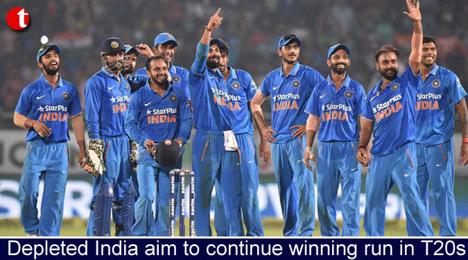 Depleted India aim to continue winning run in T20s