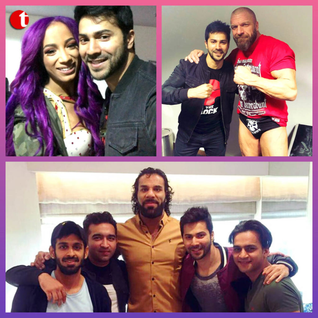 Varun Dhawan meets Sasha Banks, Triple H