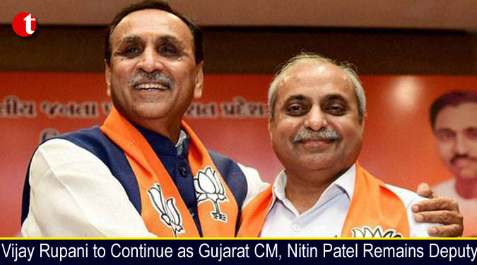 Vijay Rupani to continue as Gujarat CM, Nitin Patel remains Deputy