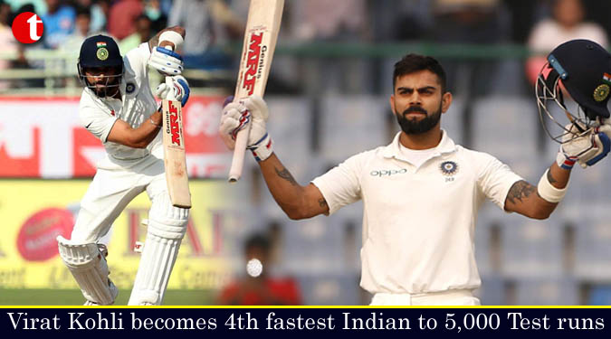 Kohli becomes 4th fastest Indian to 5,000 Test runs