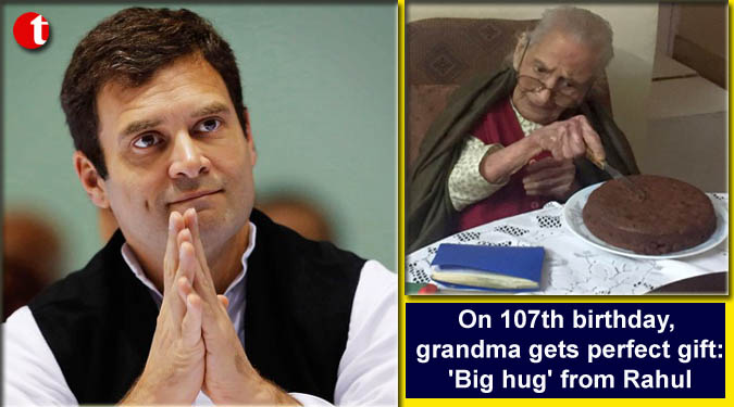 On 107th birthday, grandma gets perfect gift: 'Big hug' from 'handsome' Rahul