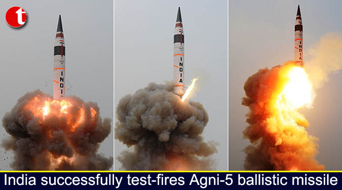 India successfully test-fires Agni-5 ballistic missile