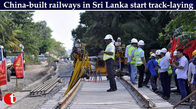 China-built railways in Sri Lanka start track-laying