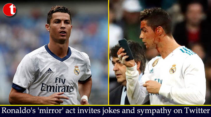 Ronaldo’s ‘mirror’ act invites jokes and sympathy on Twitter