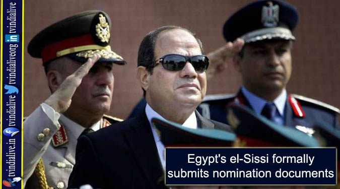 Egypt's el-Sissi formally submits nomination documents
