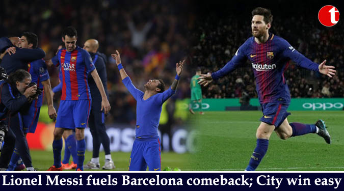 Lionel Messi fuels Barcelona comeback; City win easy