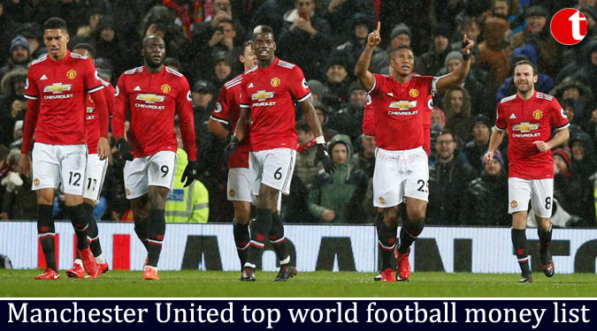 Manchester United top world football money list