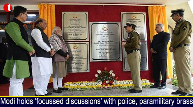 Modi holds 'focussed discussions' with police, paramilitary brass