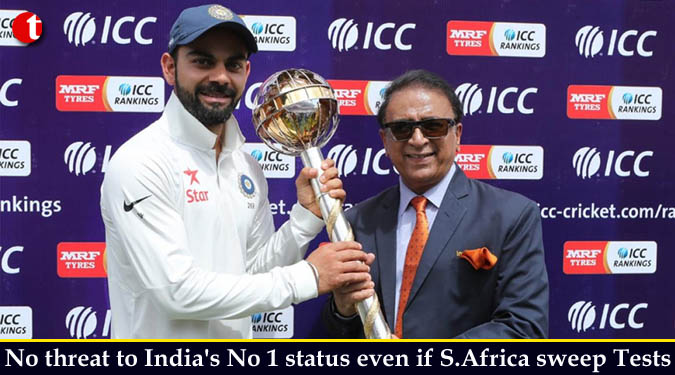 No threat to India's No 1 status even if South Africa sweep Tests