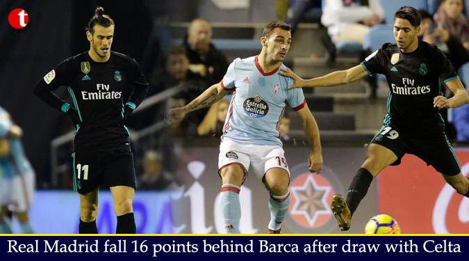 Real Madrid fall 16 points behind Barca after draw with Celta