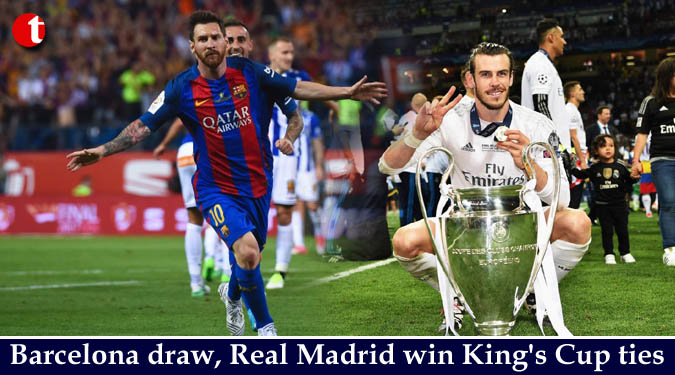 Barcelona draw, Real Madrid win King's Cup ties