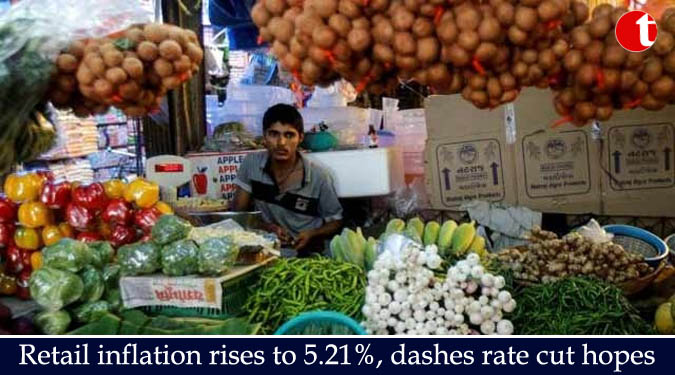 Retail inflation rises to 5.21%, dashes rate cut hopes