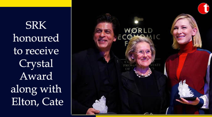 SRK honoured to receive Crystal Award along with Elton, Cate