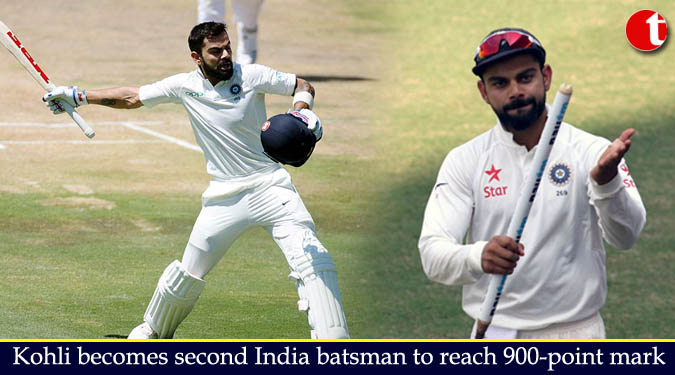 Kohli becomes second India batsman to reach 900-point mark
