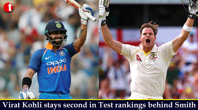 Virat Kohli stays second in Test rankings behind Smith