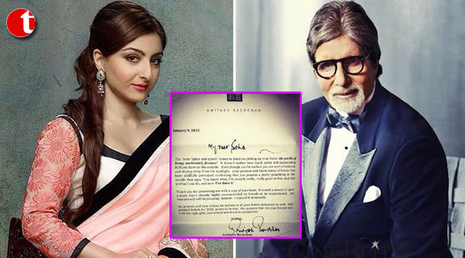 Soha receives letter of encouragement from Big B