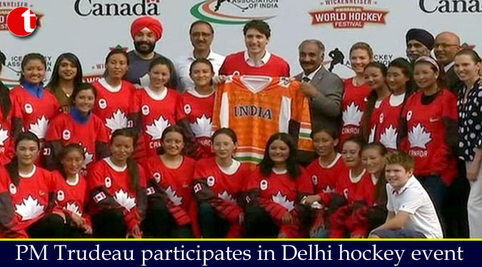 PM Trudeau participates in Delhi hockey event