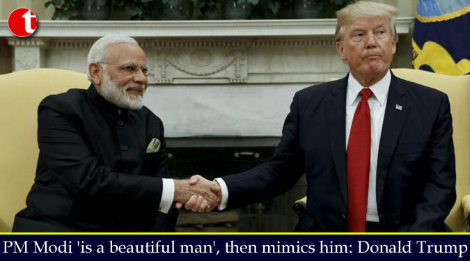 PM Modi 'is a beautiful man', then mimics him: Donald Trump