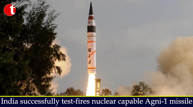 India successfully test-fires nuclear capable Agni-1 missile