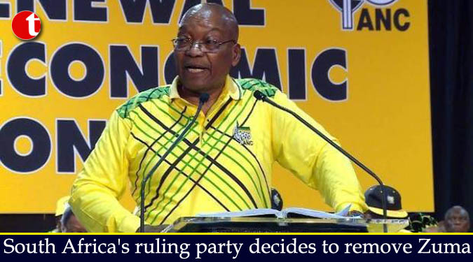 South Africa's ruling party decides to remove Zuma