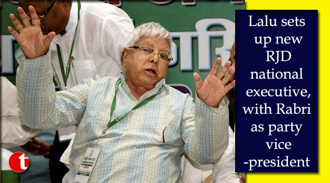 Lalu sets up new RJD national executive, with Rabri as party vice-president