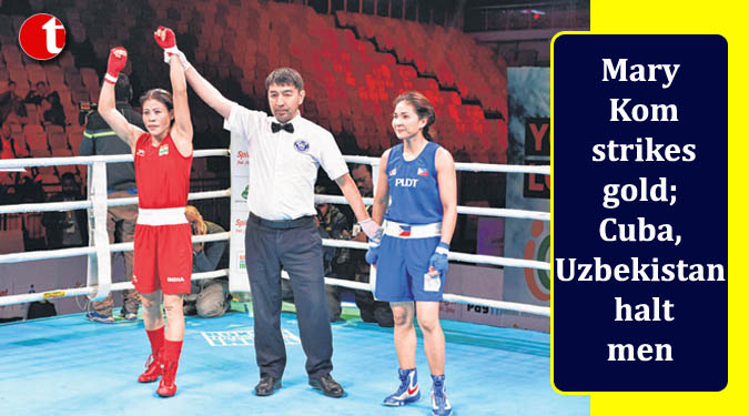 Mary Kom strikes gold; Cuba, Uzbekistan halt men