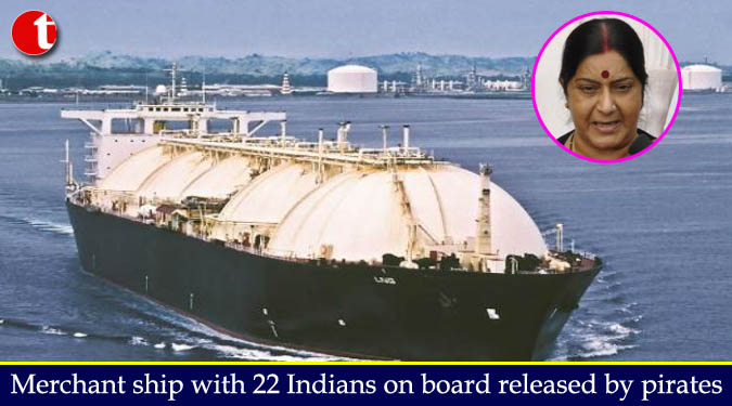 Merchant ship with 22 Indians on board released by pirates