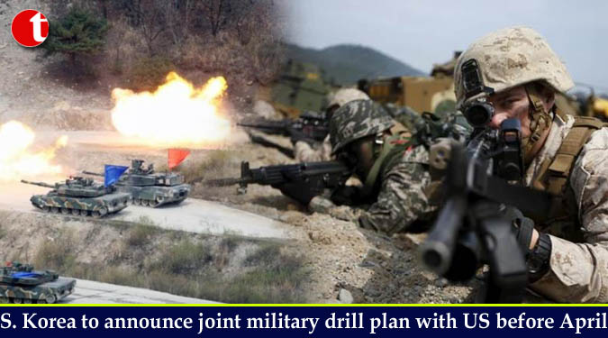 S. Korea to announce joint military drill plan with US before April