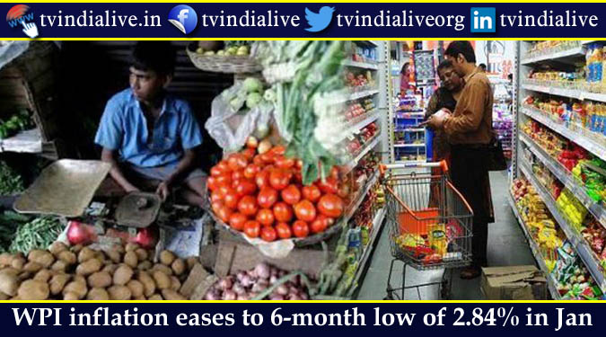 WPI inflation eases to 6-month low of 2.84% in Jan