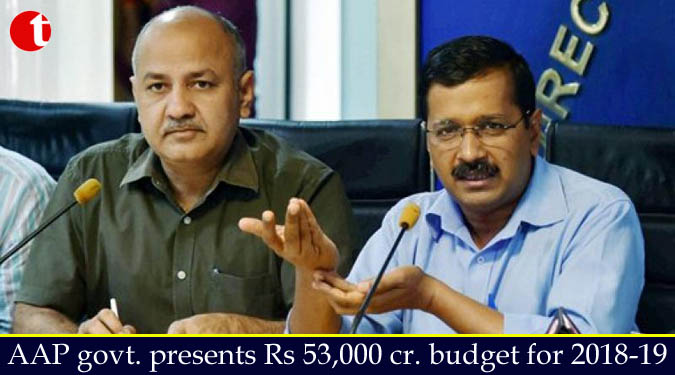 AAP govt. presents Rs 53,000 cr. budget for 2018-19