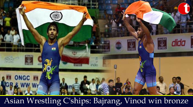 Asian Wrestling C'ships: Bajrang, Vinod win bronze